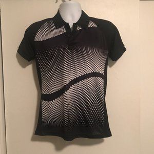 Tworoy Black & White Short Sleeved Golf Shirt